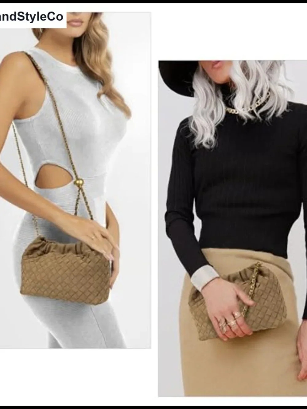 Woven Suede Vegan Leather Crossbody Hobo Bag with Adjustable Strap